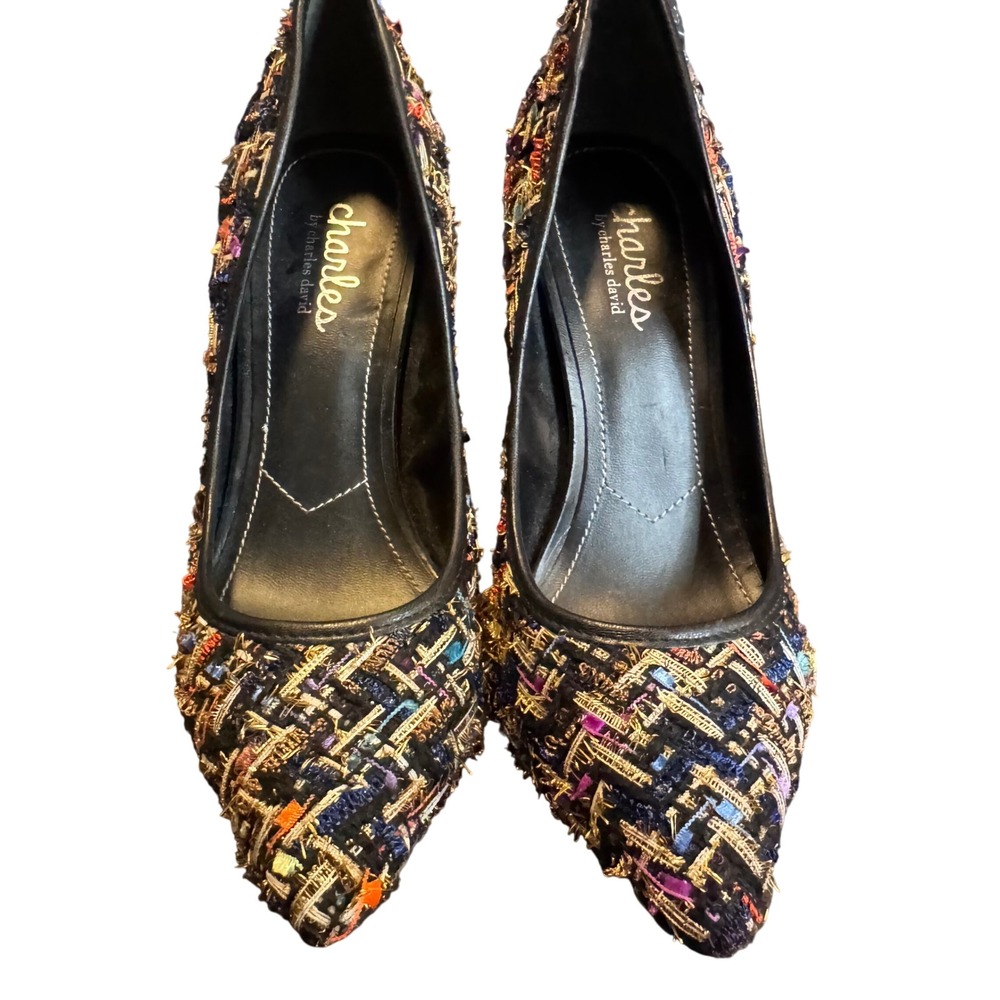 Charles by Charles David Tweed Pointed Toe Pumps Multicolor Heels Sz 7M - Picture 3 of 10